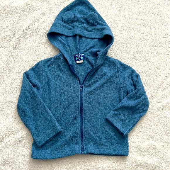 OG Kicky Kickee Pants Blue Bear Zip Hoodie Vintage Brand New Bamboo - Picture 1 of 7